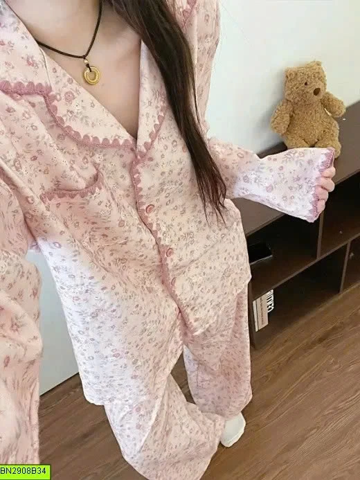 PIJAMA HỌA TIẾT HOA NHÍ