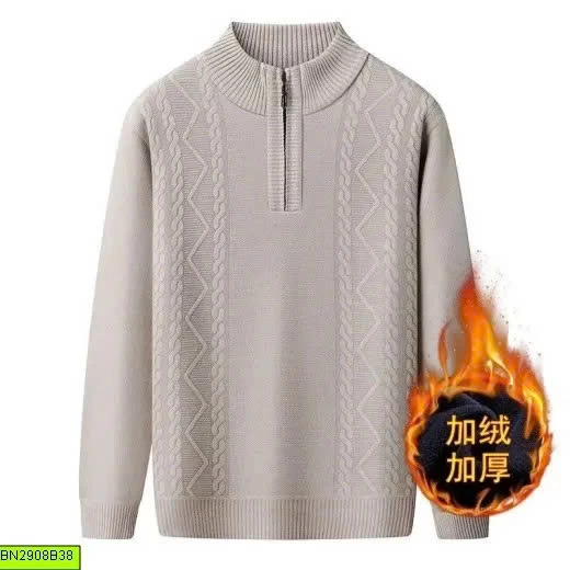 ÁO LEN NAM CỔ CAO KHÓA KÉO LÓT NỈ DÀY ẤM