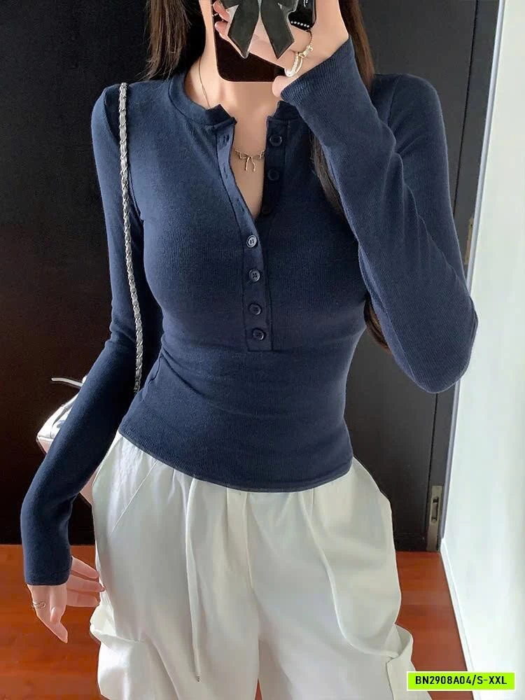 ÁO THUN GÂN CÚC NGỰC DÁNG ÔM