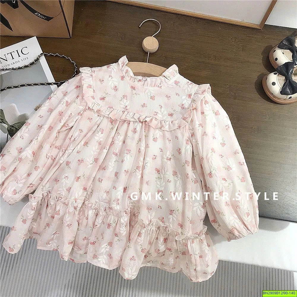 SET ĐẦM HOA MIX KHOÁC LEN HỒNG