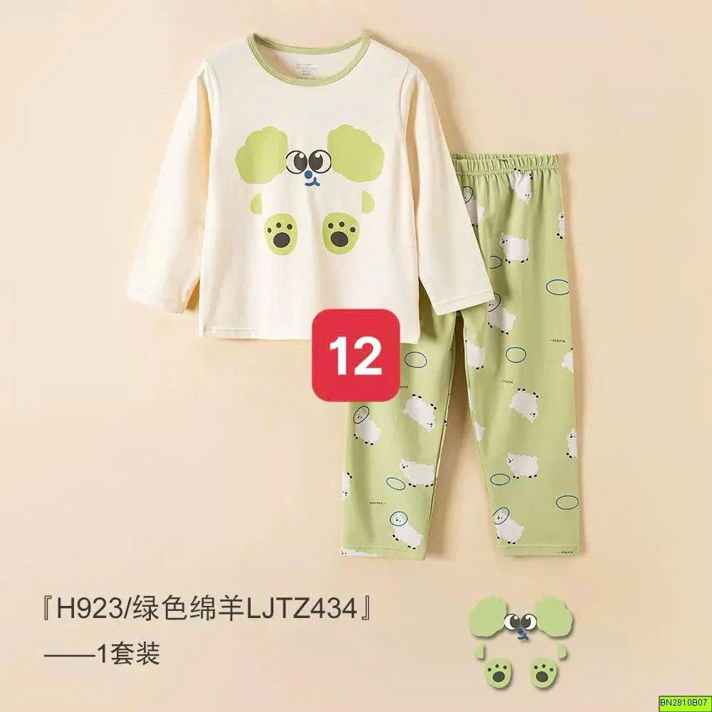 BỘ MẶC NHÀ COTTON A CHO BÉ