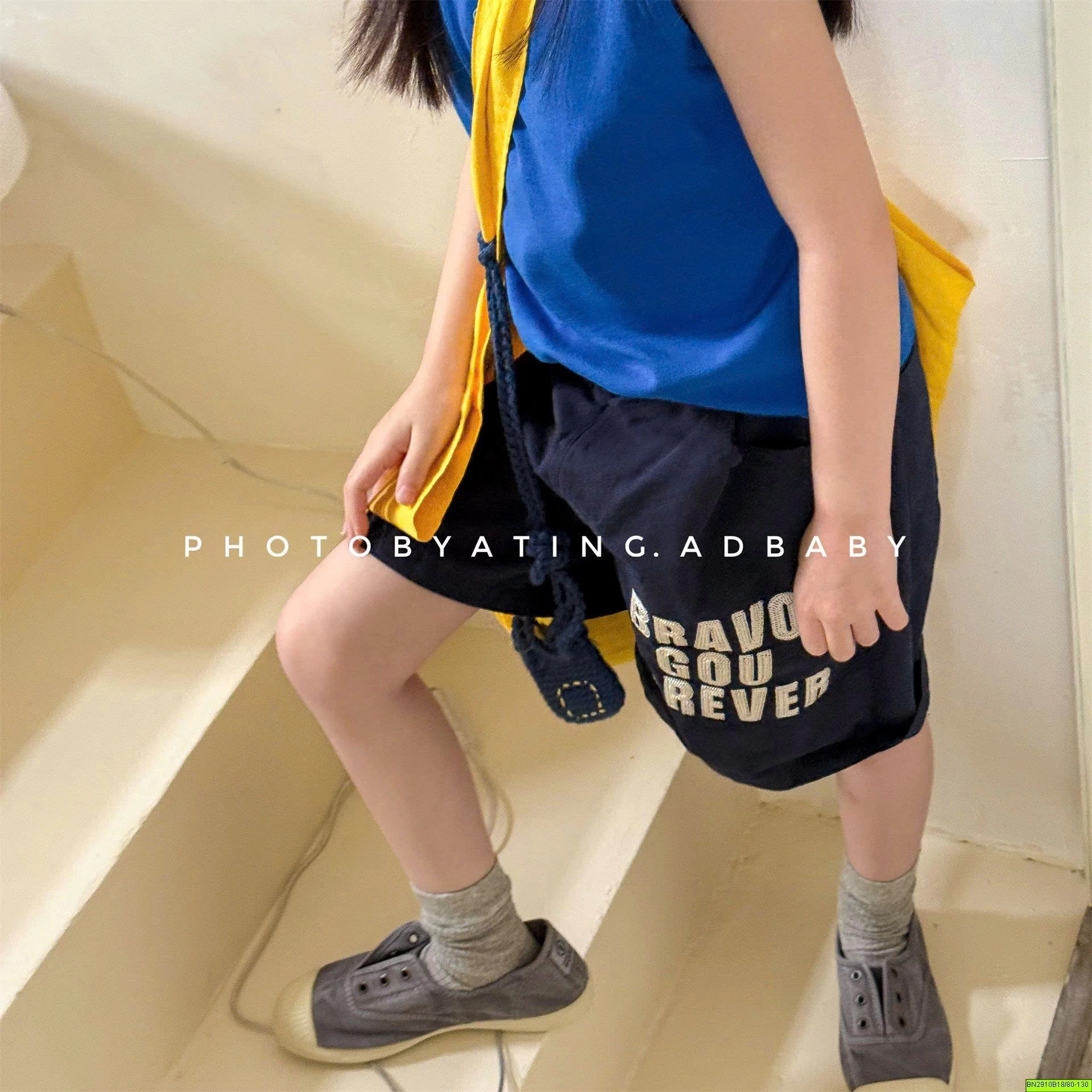 QUẦN SHORT THÔ THÊU CHỮI ADBABY