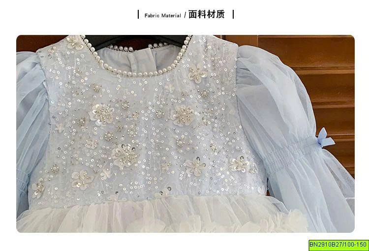 ĐẦM CÔNG CHÚA DÀI TAY ĐÍNH ĐÁ