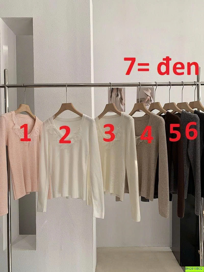 ÁO DỆT KIM CỔ PHỐI REN