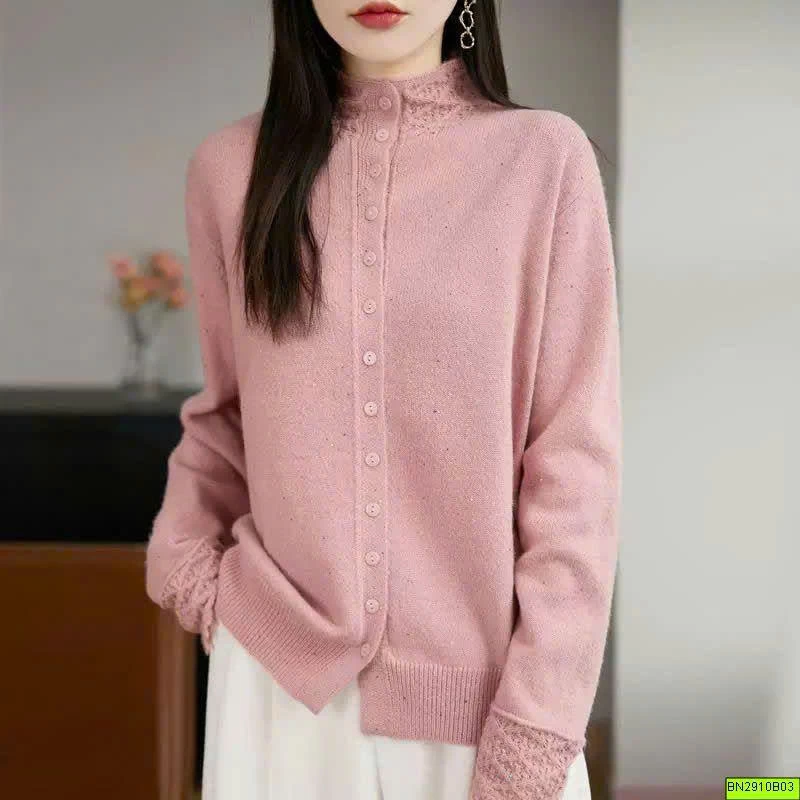 ÁO LEN CỔ REN