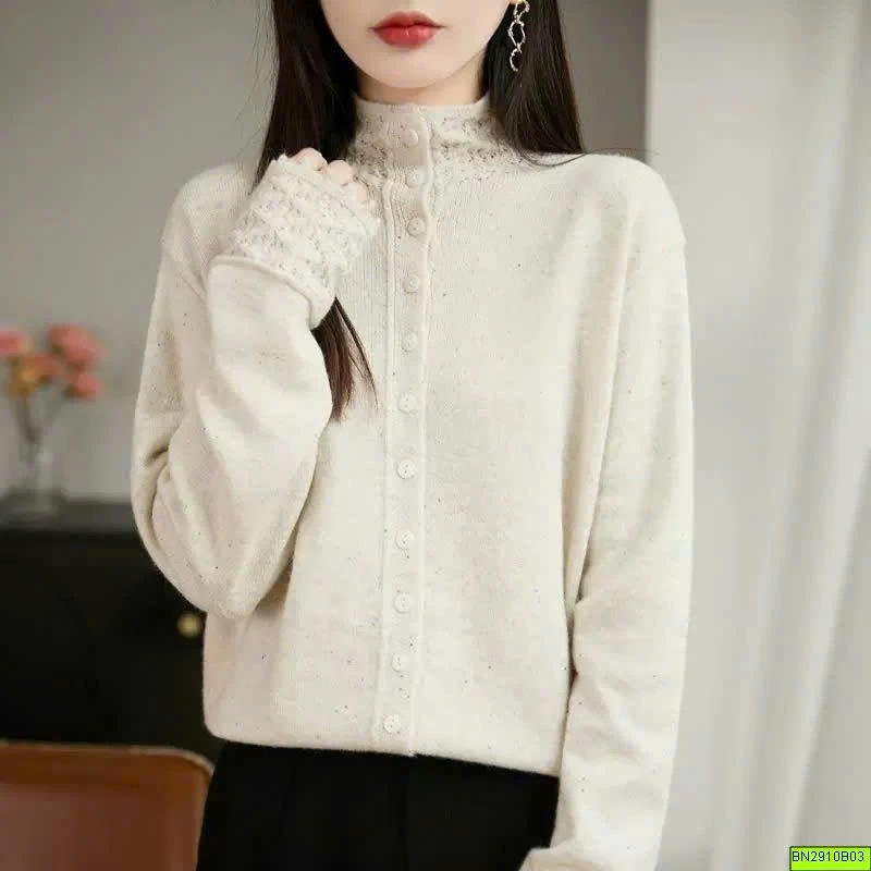 ÁO LEN CỔ REN