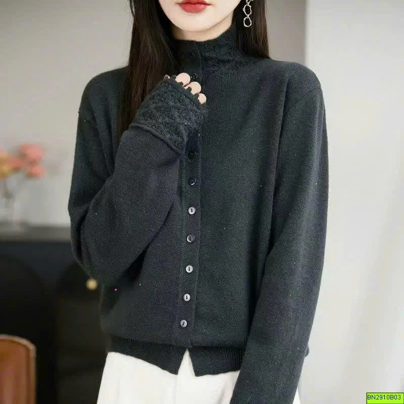 ÁO LEN CỔ REN