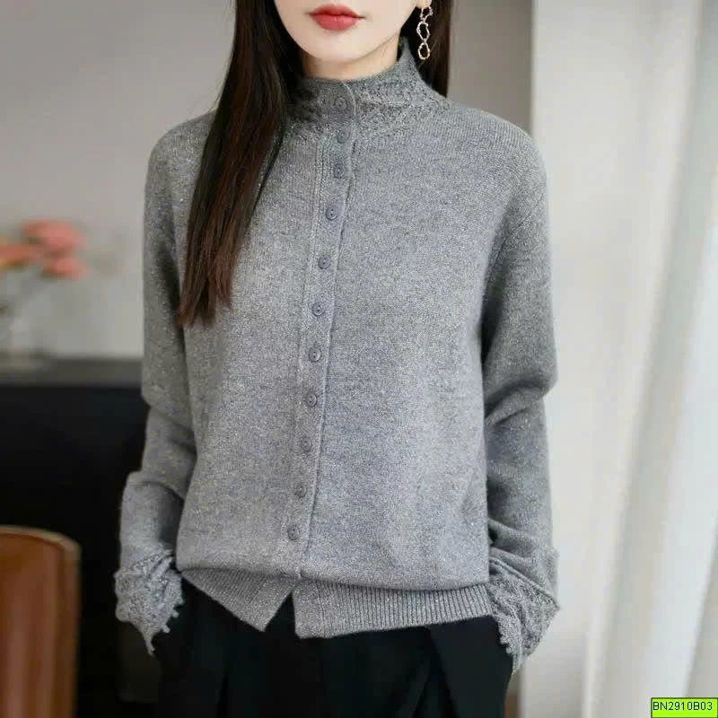 ÁO LEN CỔ REN