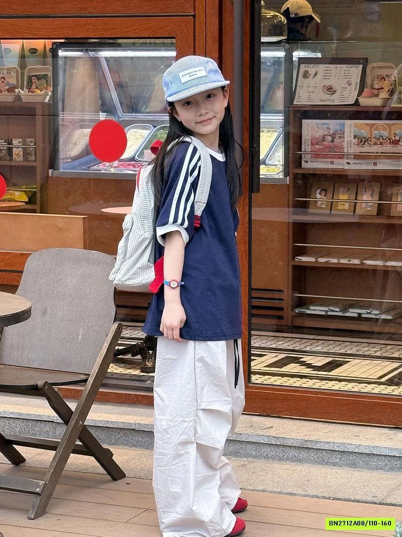 ÁO THUN CỔ TRÒN SỌC VAI TCKIDS