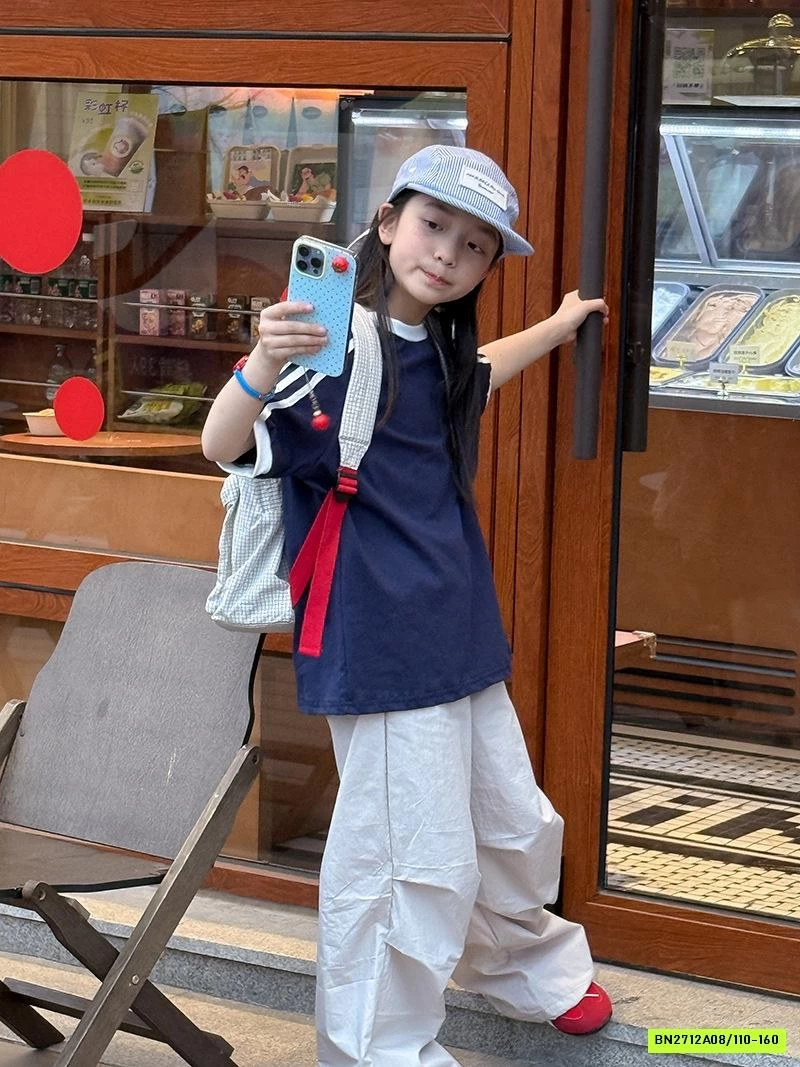 ÁO THUN CỔ TRÒN SỌC VAI TCKIDS