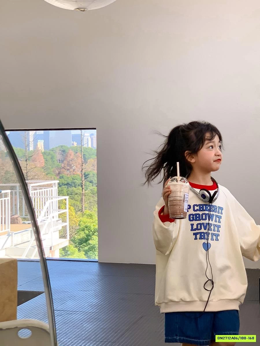 ÁO NỈ DA CÁ IN CHỮ VIỀN CỔ TCKIDS