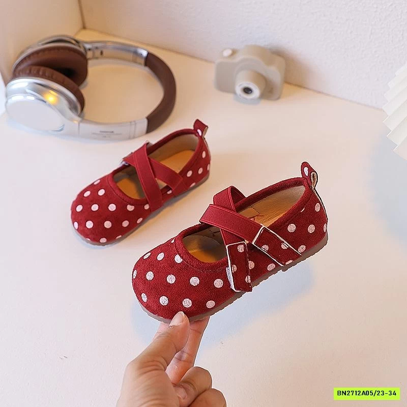 GIÀY BÚP BÊ DA LỘN CHẤM BI