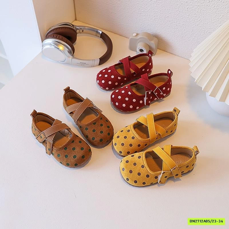 GIÀY BÚP BÊ DA LỘN CHẤM BI