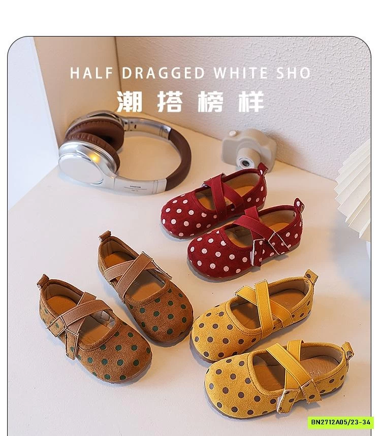 GIÀY BÚP BÊ DA LỘN CHẤM BI