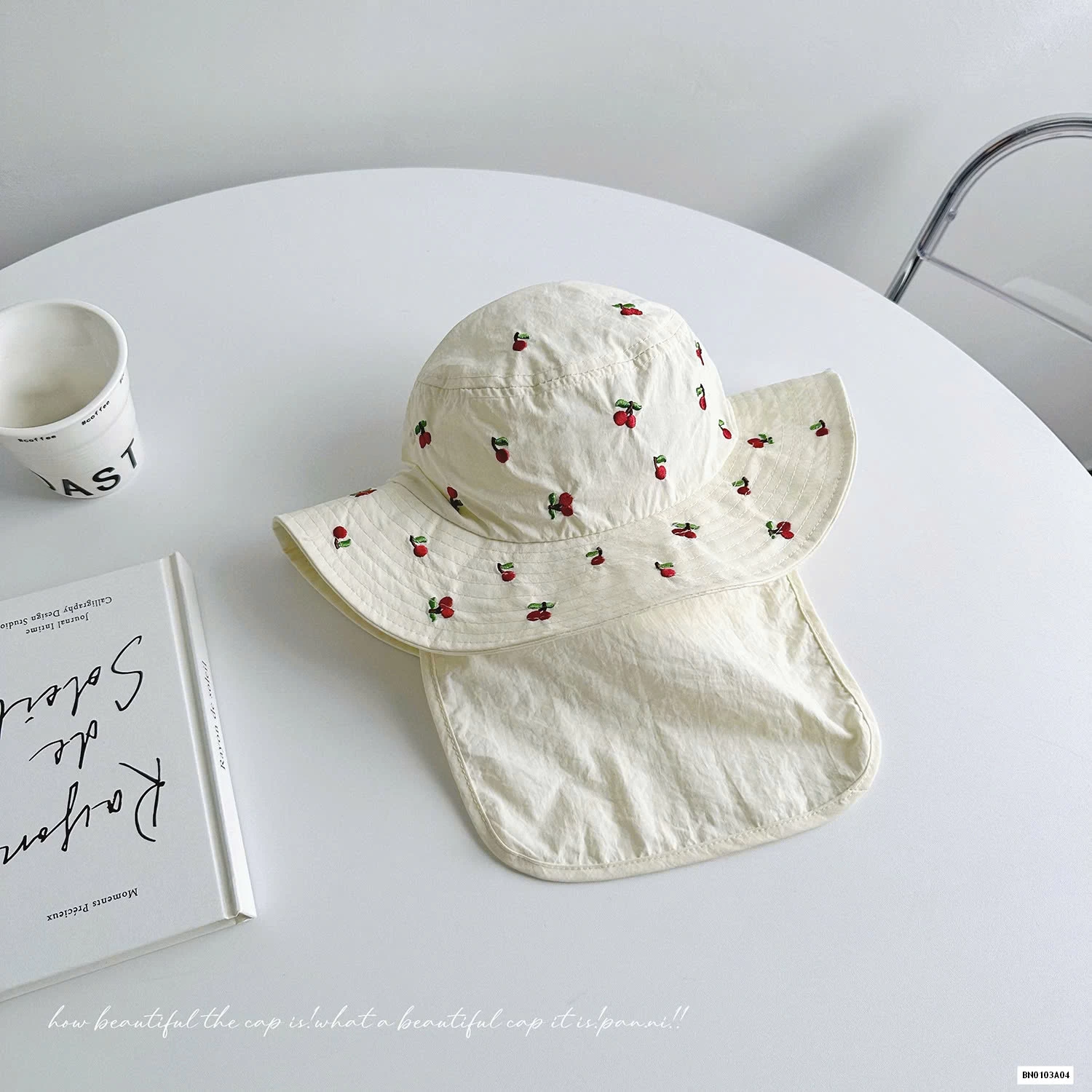 MŨ BÈO THÊU HÌNH KÈM VẠT CHE