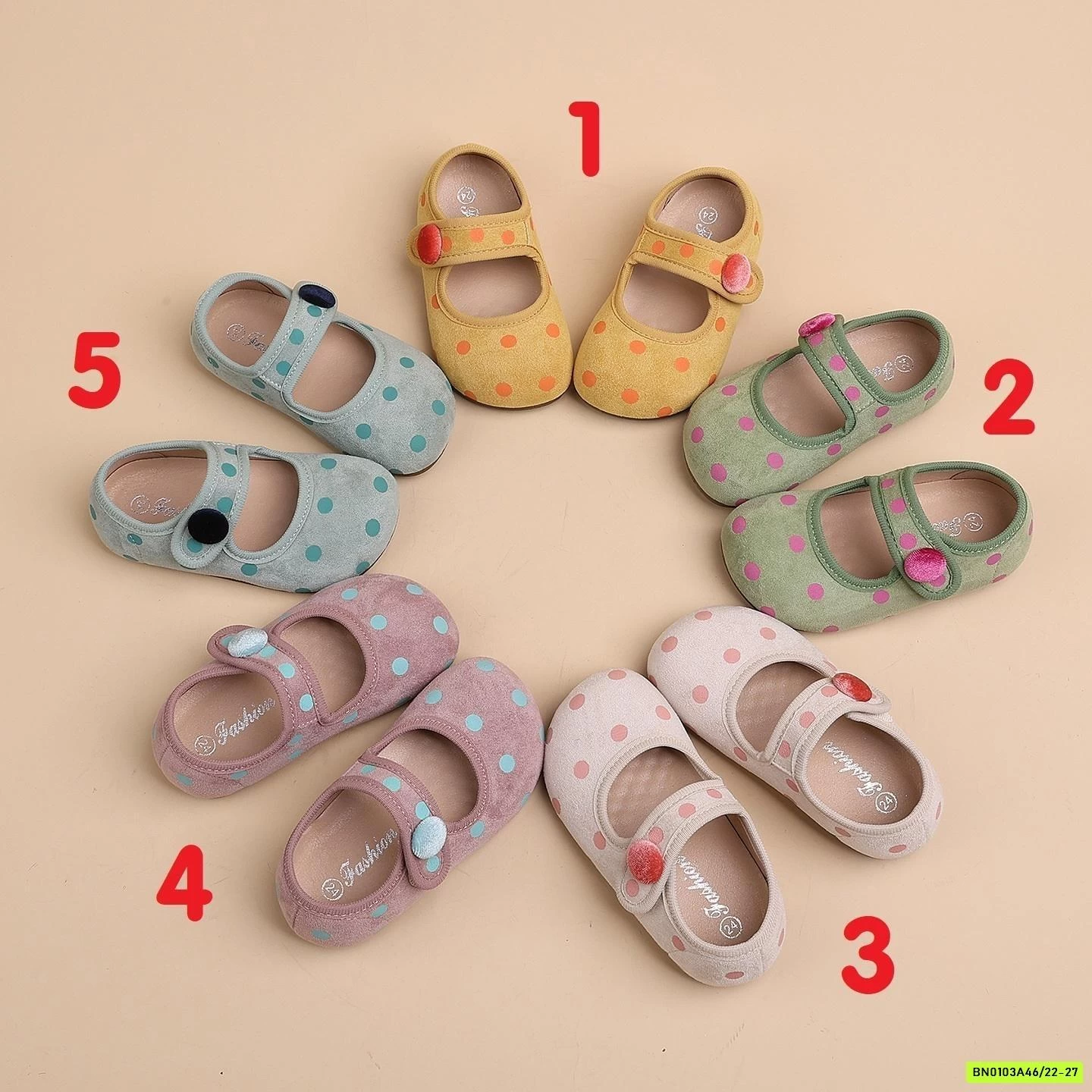 GIÀY BÚP BÊ CHẤM BI