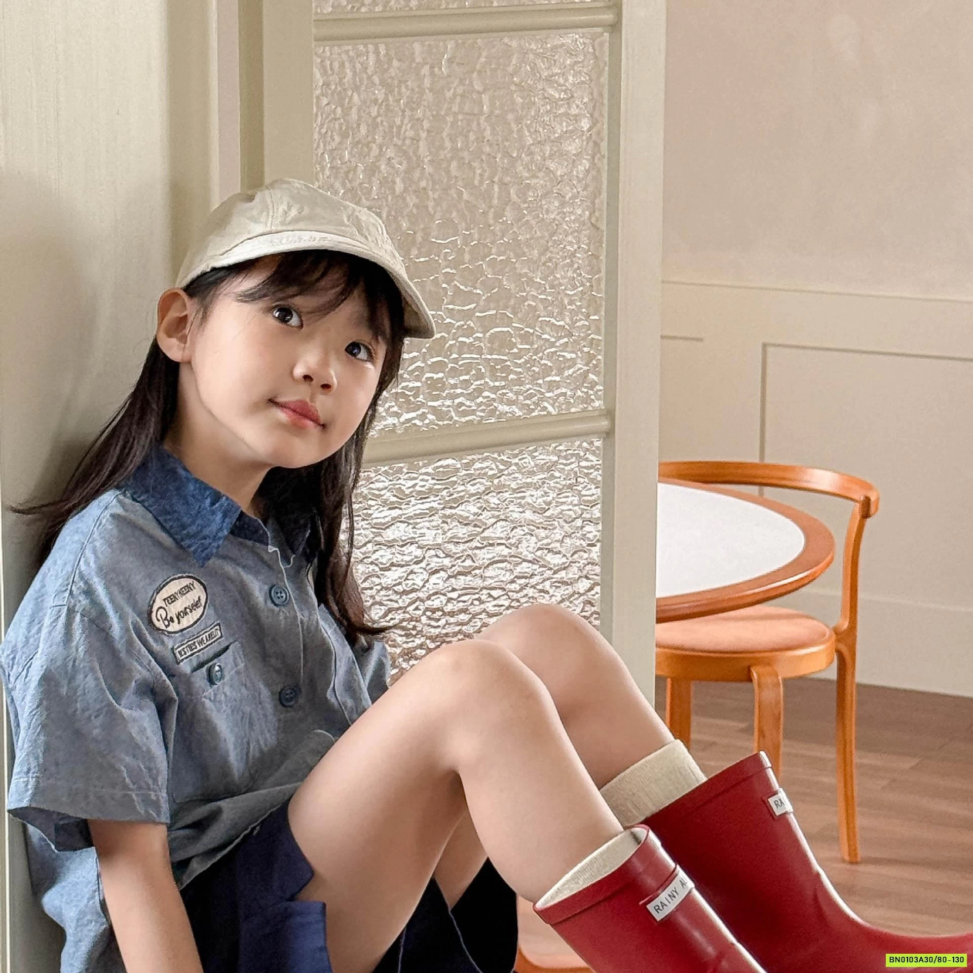 SƠ MI NGẮN TAY THÊU CHỮ 6250 ADBABY