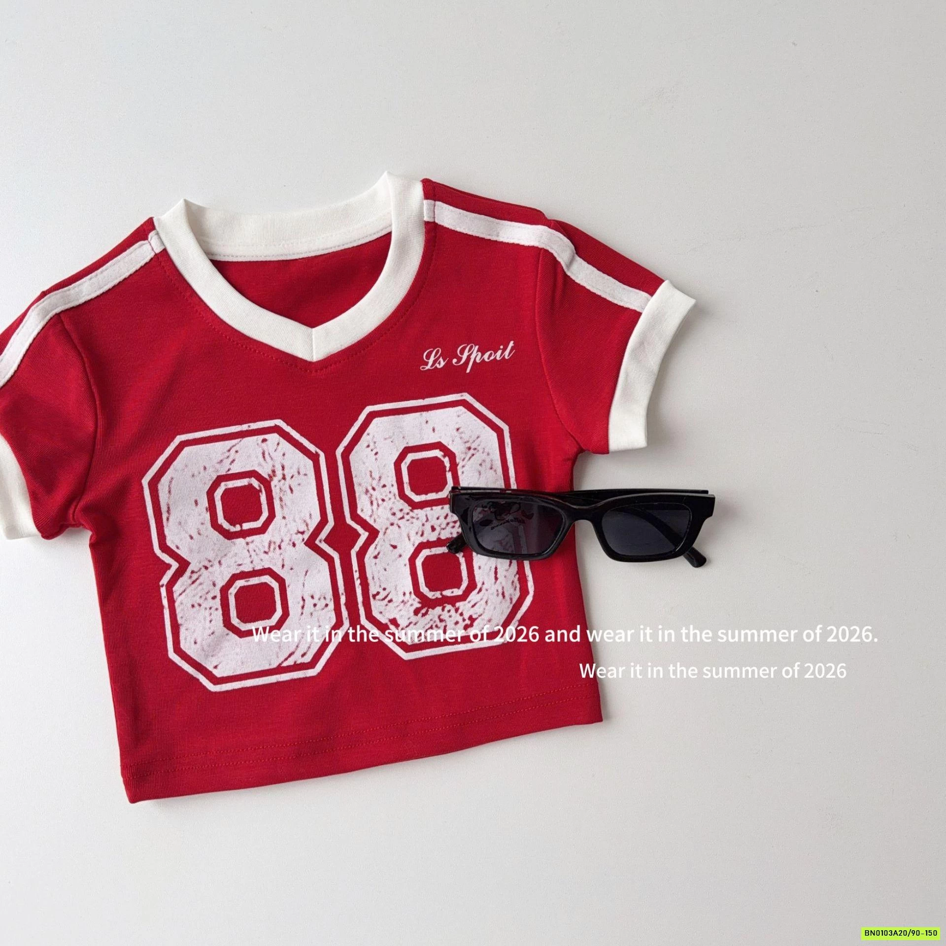 CROPTOP ĐỎ SỌC VAI 88 T&QKIDS