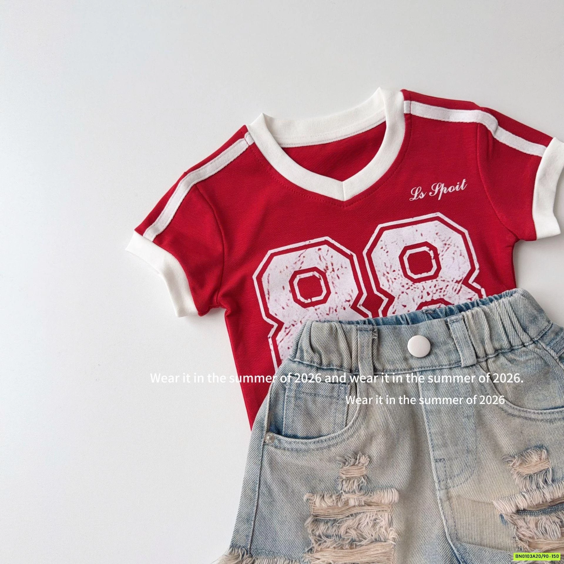 CROPTOP ĐỎ SỌC VAI 88 T&QKIDS