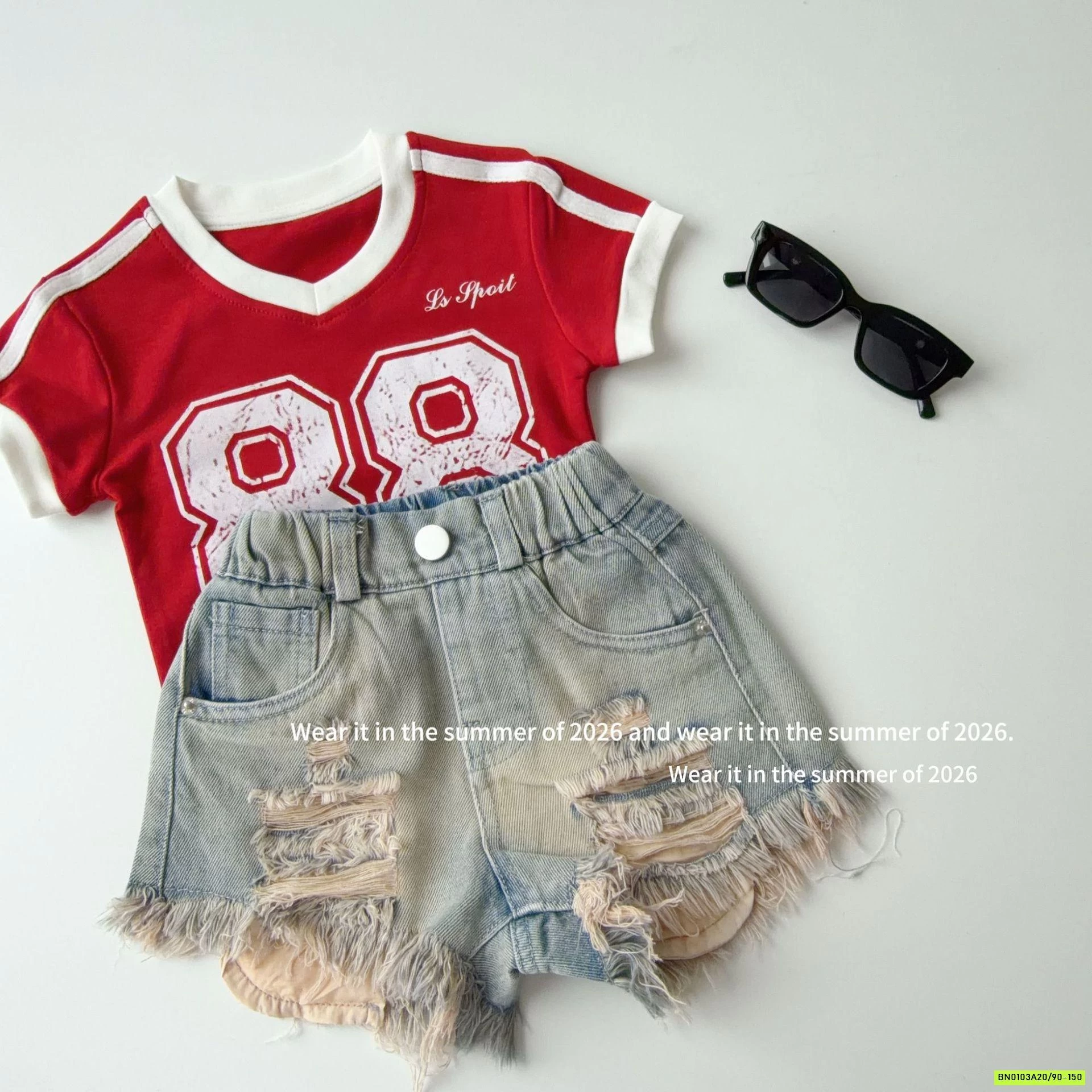 CROPTOP ĐỎ SỌC VAI 88 T&QKIDS
