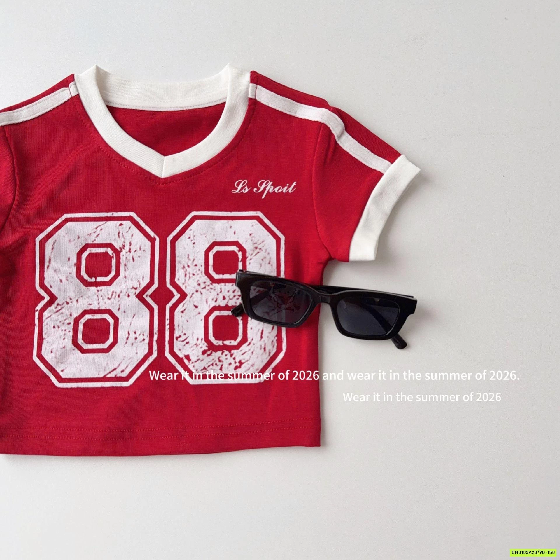 CROPTOP ĐỎ SỌC VAI 88 T&QKIDS