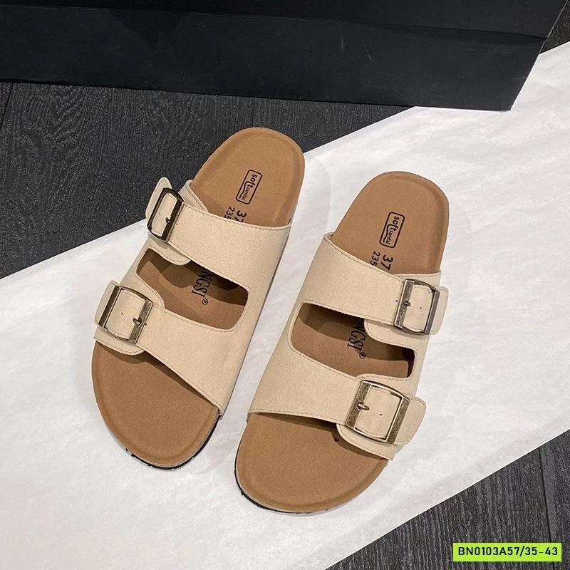 DÉP LÊ ĐẾ KÉP 2 QUAI DA LỘN