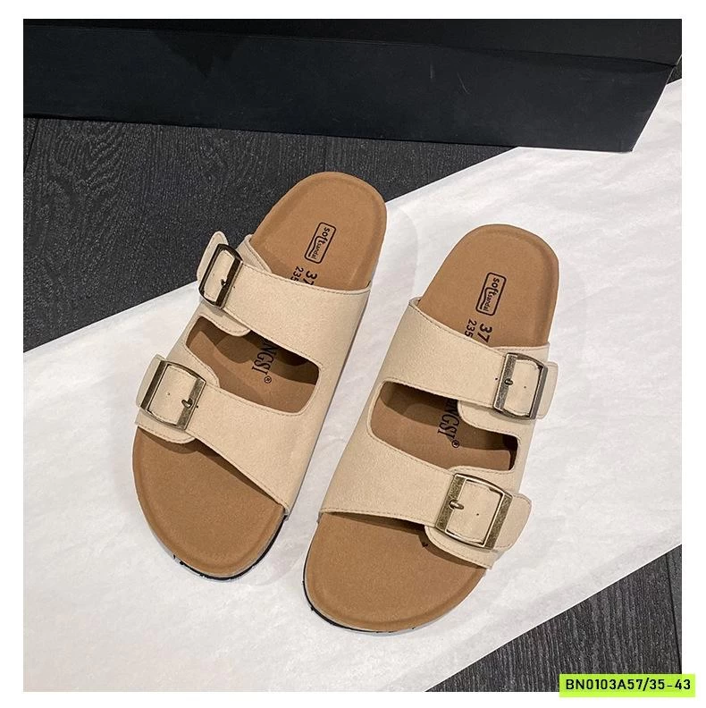 DÉP LÊ ĐẾ KÉP 2 QUAI DA LỘN