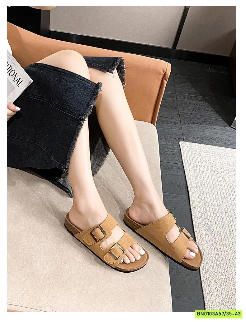 DÉP LÊ ĐẾ KÉP 2 QUAI DA LỘN