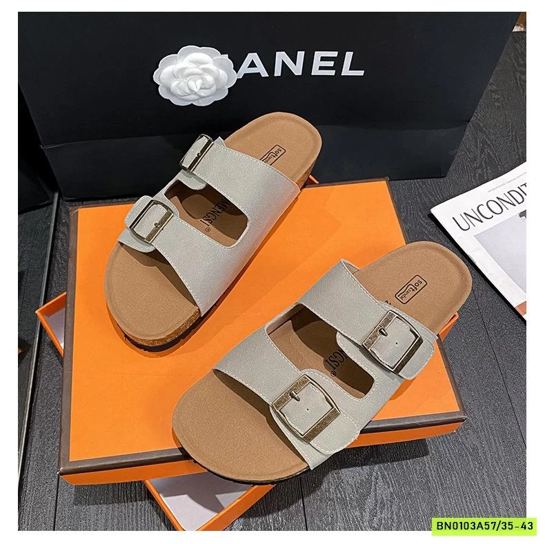 DÉP LÊ ĐẾ KÉP 2 QUAI DA LỘN