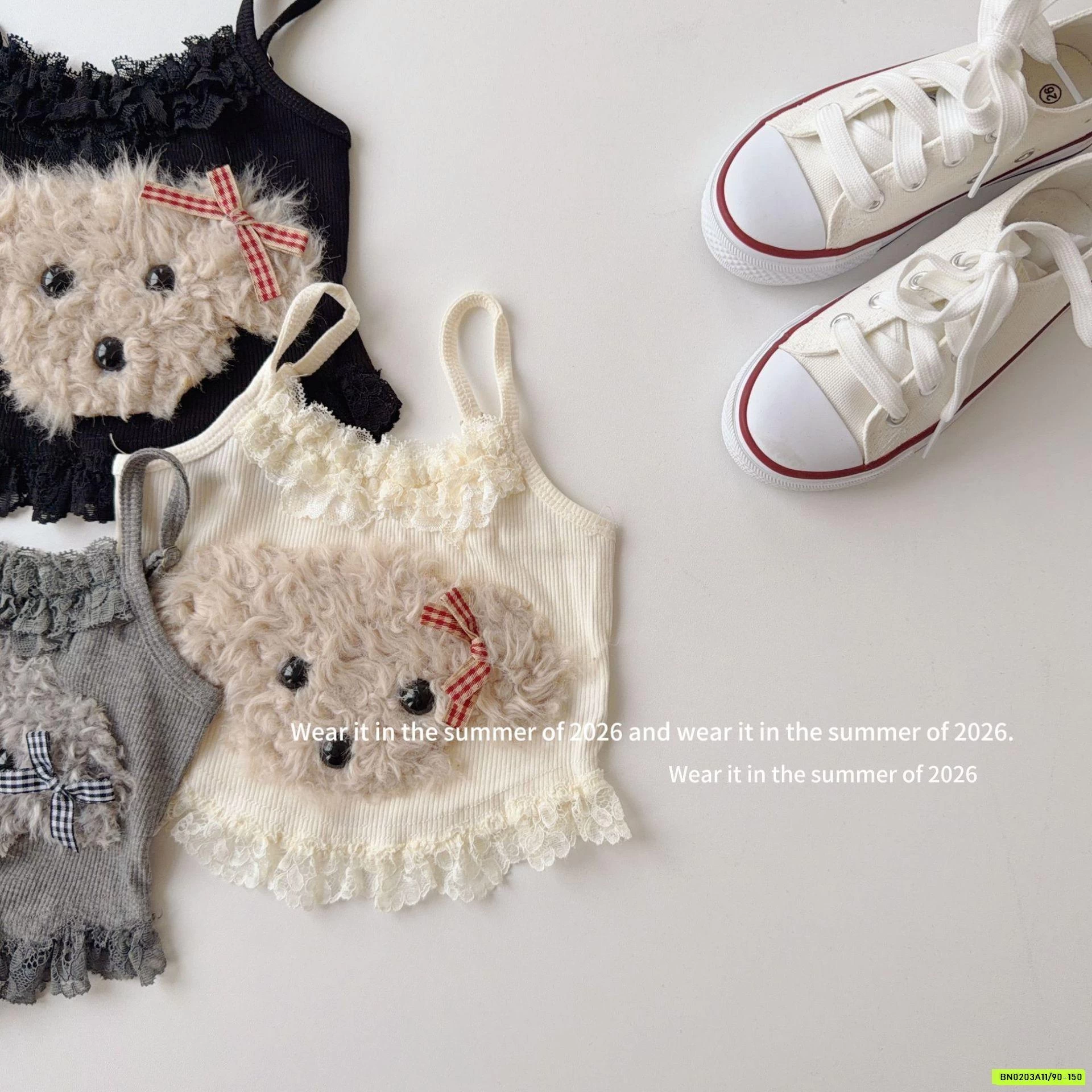 ÁO 2 DÂY CÚN VIỀN REN T&Q KIDS