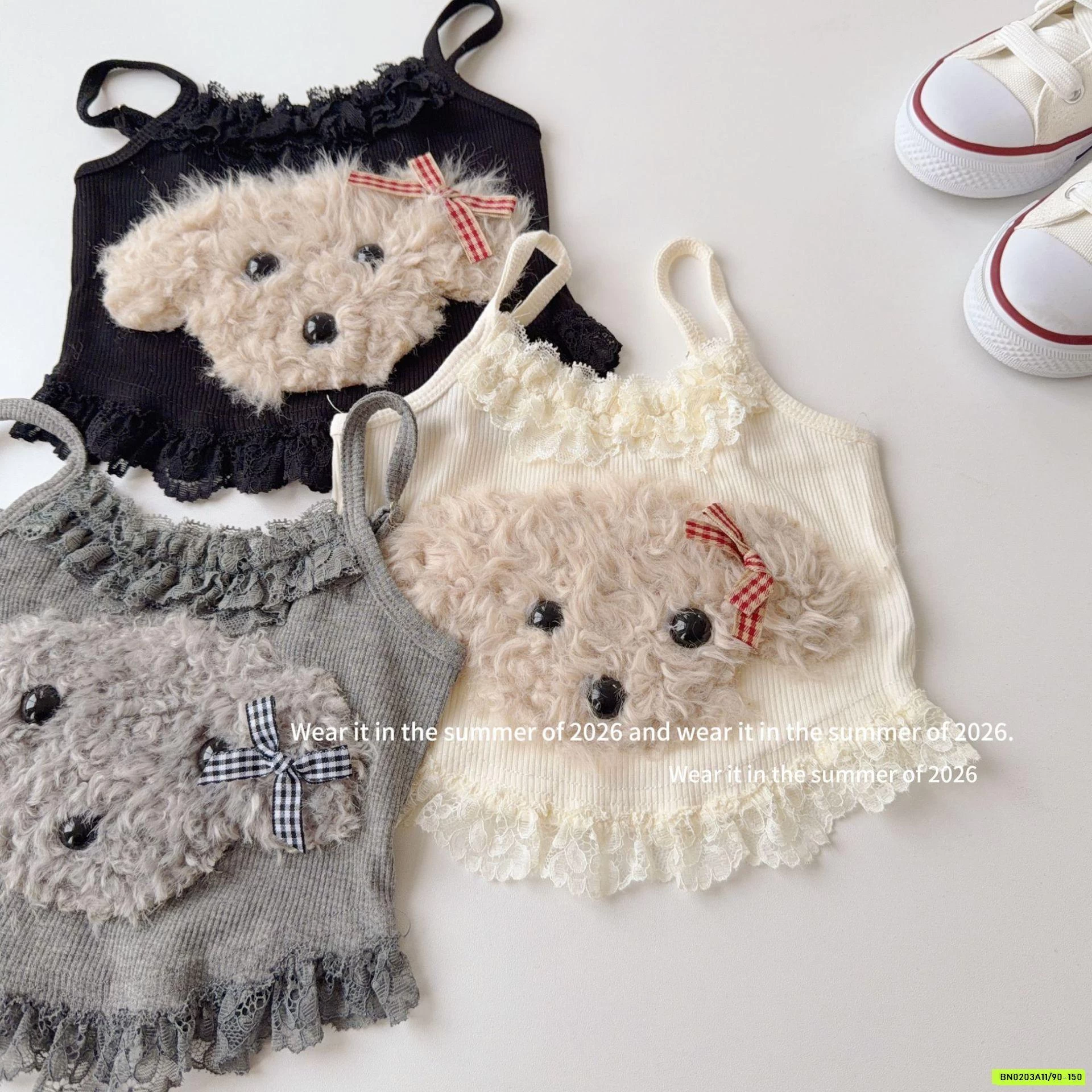 ÁO 2 DÂY CÚN VIỀN REN T&Q KIDS