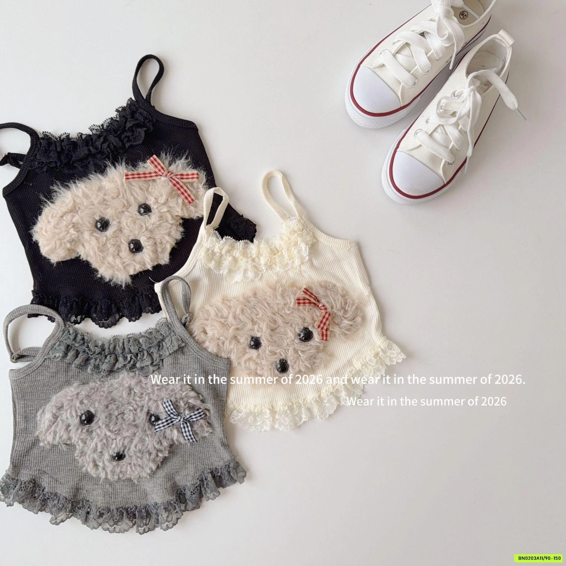 ÁO 2 DÂY CÚN VIỀN REN T&Q KIDS