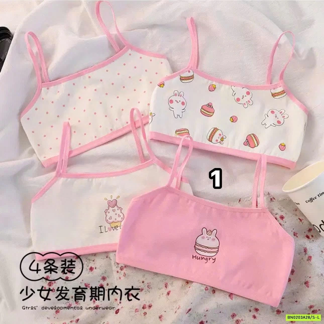 SÉT 4 ÁO LÁ 2 DÂY BÉ GÁI