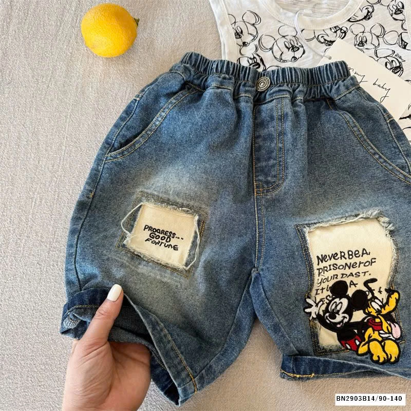 Quần sooc jean mickey MMY