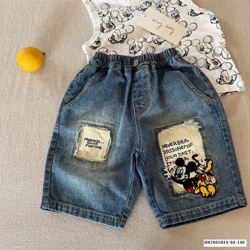 Quần sooc jean mickey MMY