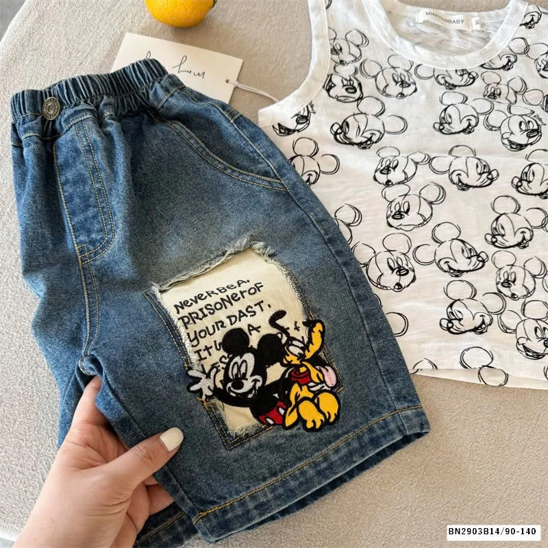 Quần sooc jean mickey MMY