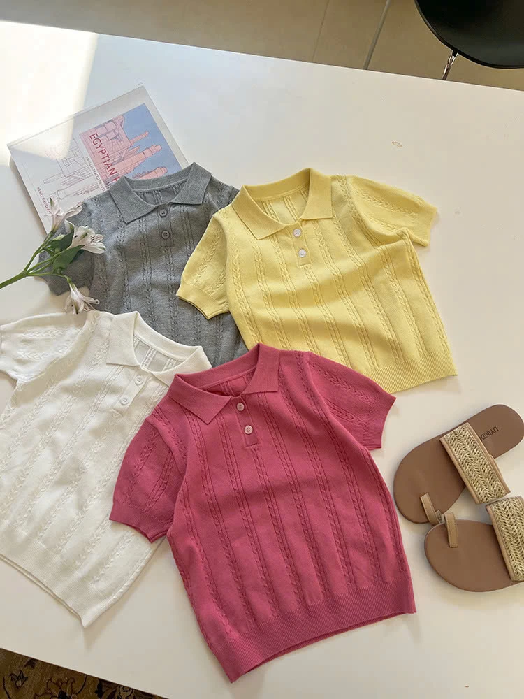 ÁO POLO LEN DỆT MÙA HÈ  AMBB 25B093