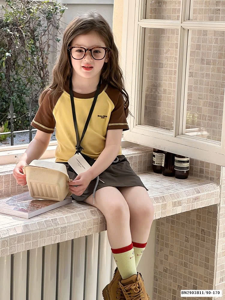 ÁO THUN PHỐI MÀU CHỈ NỔI  AMBB 25B027