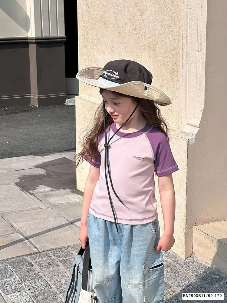 ÁO THUN PHỐI MÀU CHỈ NỔI  AMBB 25B027