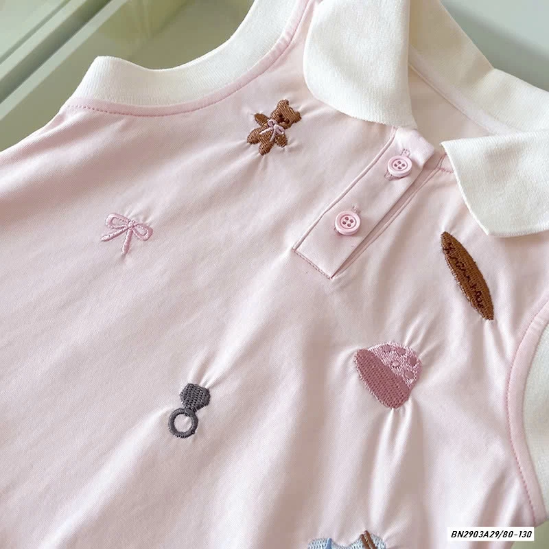 POLO HỒNG THÊU HÌNH