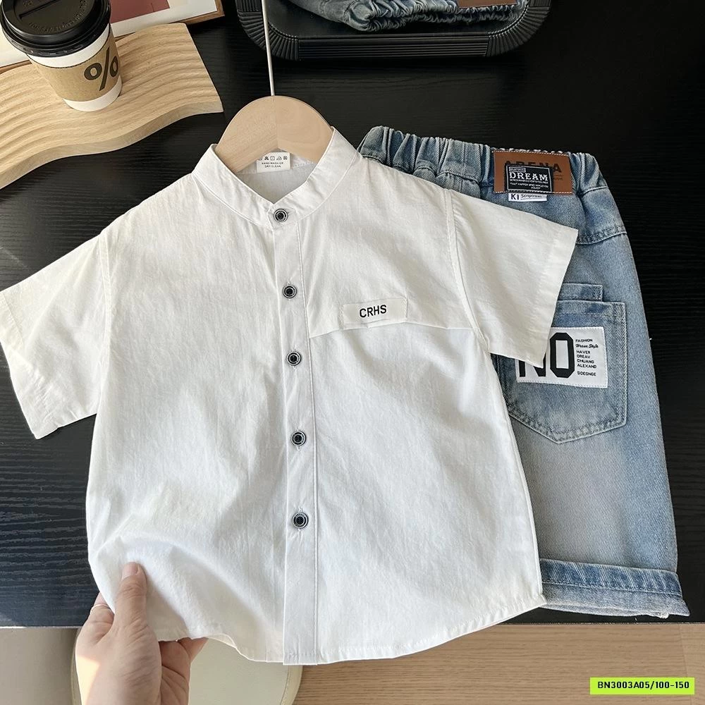 SƠ MI CỔ TRỤ THÊU CHỮ NGỰC KACADY