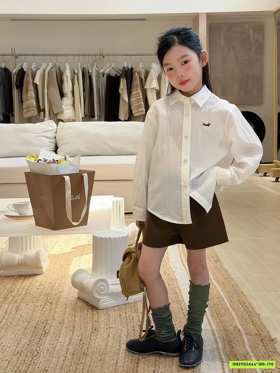 SƠ MI ĐŨI DÀI TAY THÊU LOGO 26A045 AMBB