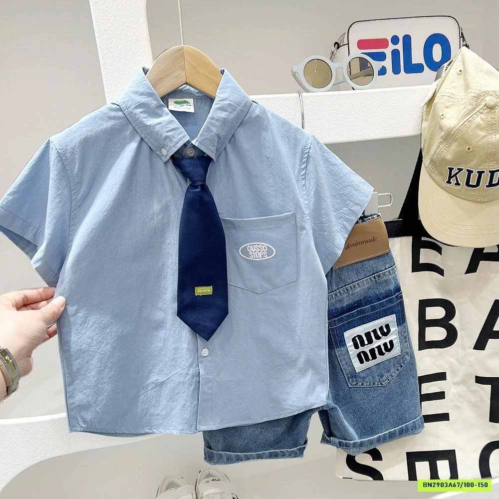 SƠ MI NGẮN TAY KÈM CÀ VẠT KACADY