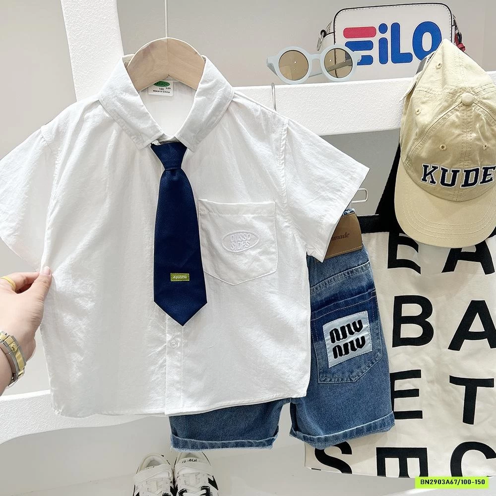 SƠ MI NGẮN TAY KÈM CÀ VẠT KACADY