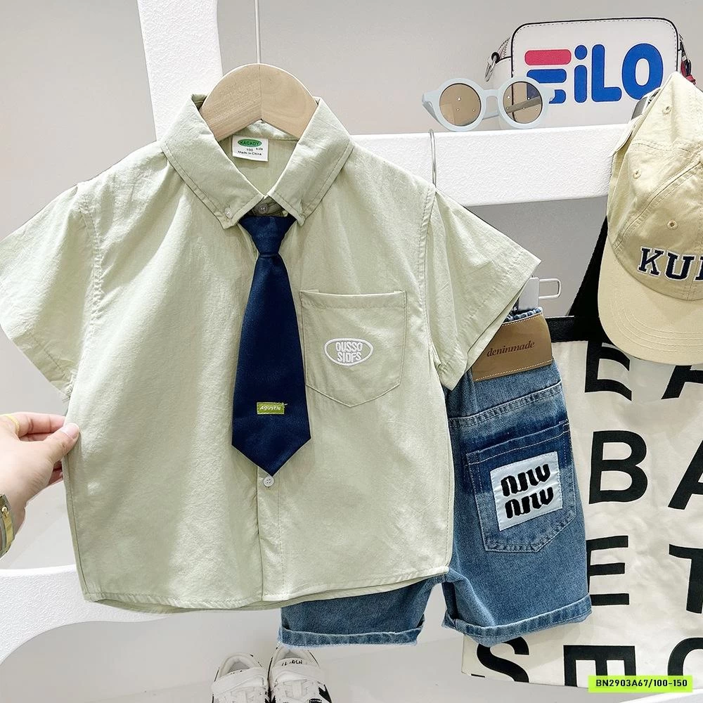 SƠ MI NGẮN TAY KÈM CÀ VẠT KACADY