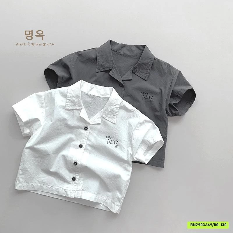 SƠ MI CỔ BẺ IN CHỮ MZYY