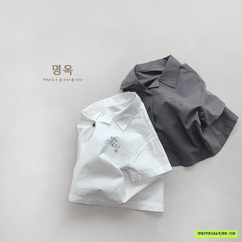 SƠ MI CỔ BẺ IN CHỮ MZYY