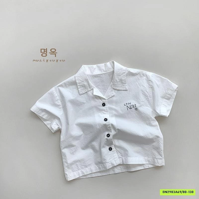 SƠ MI CỔ BẺ IN CHỮ MZYY