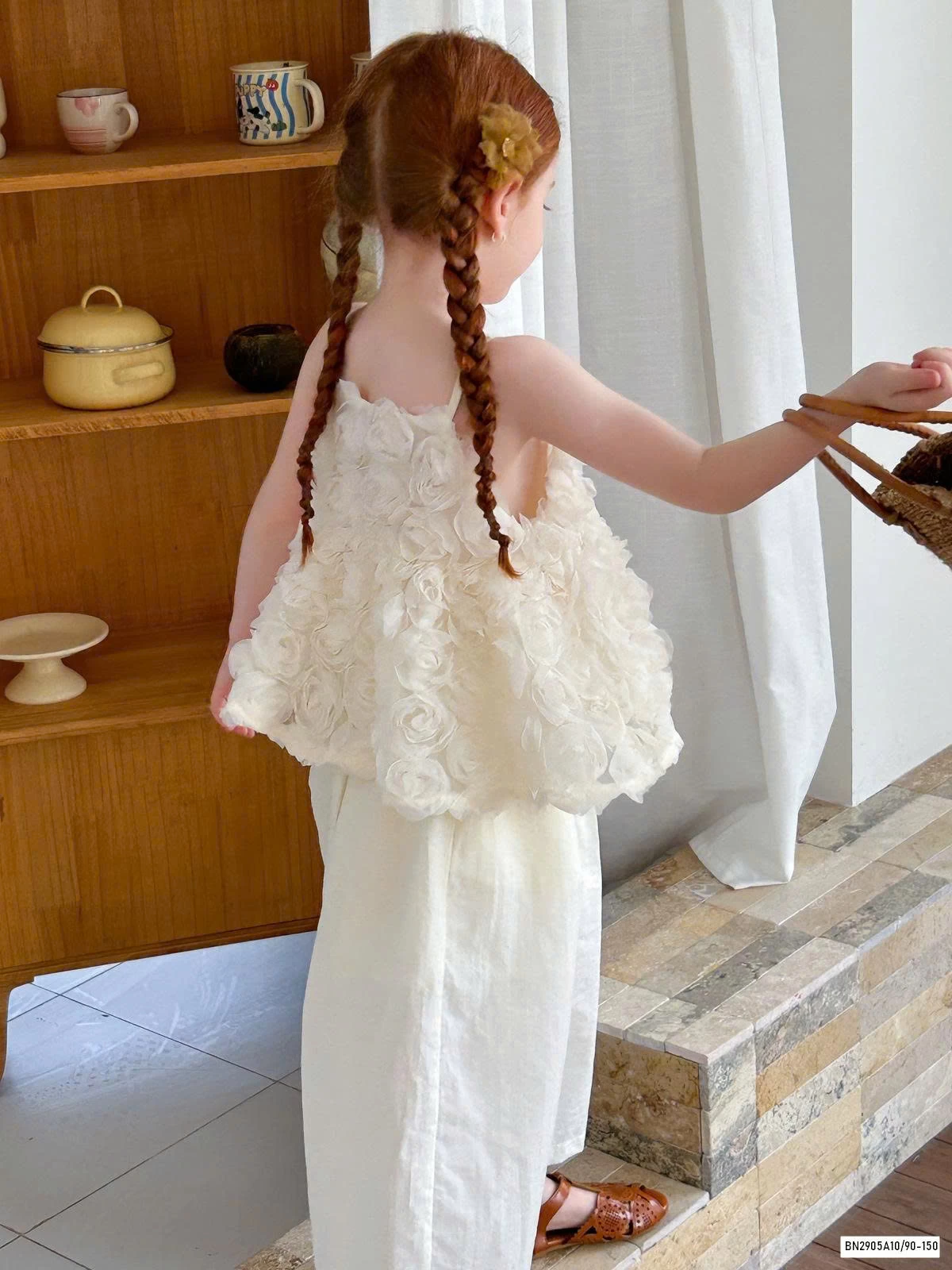 SÉT ÁO 2 DÂY HOA 3D MIX QUẦN SUÔNG