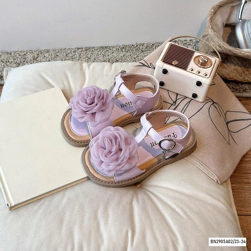 SANDAL GẮN HOA HỒNG